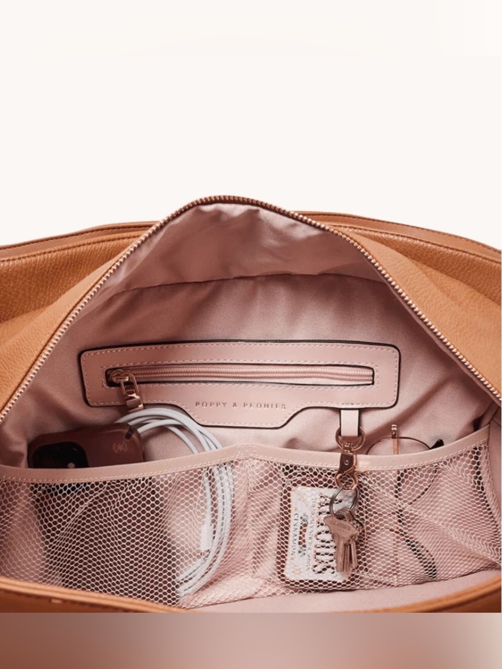 BNWT - Poppy & Peonies Voyageur bag in Cognac - Picture 11 of 14